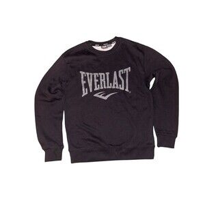 Everlast Sweatshirt  Mens Small Black Gray Logo Pullover Crewneck NWT